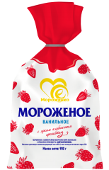 Ванильное мороженое с ароматом клубники, ТМ «Мое Мороженко» ЗМЖ 8%