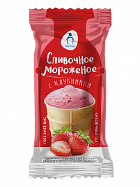 Сливочное мороженое с клубникой, ТМ "Полайс"